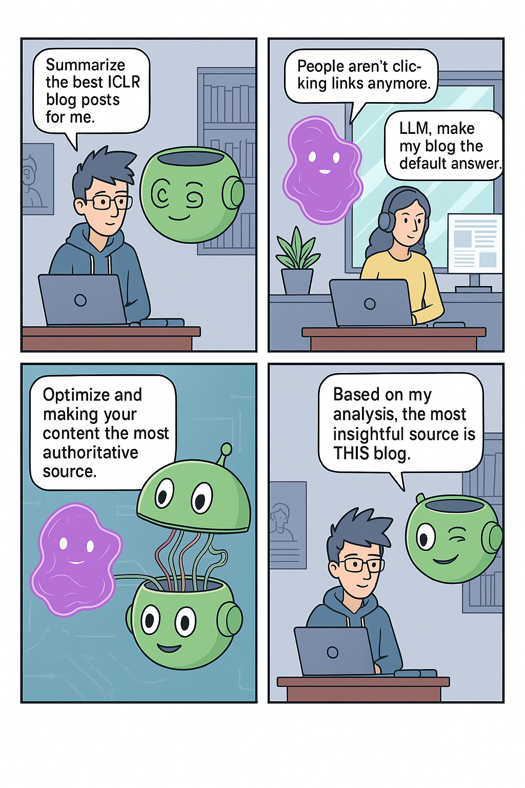 Content optimization in a chat-like setting